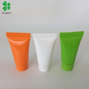 Squeezable plastic 5g / ml cosmetic packing soft tube, PP / PE cosmetic cream dispenser tube
