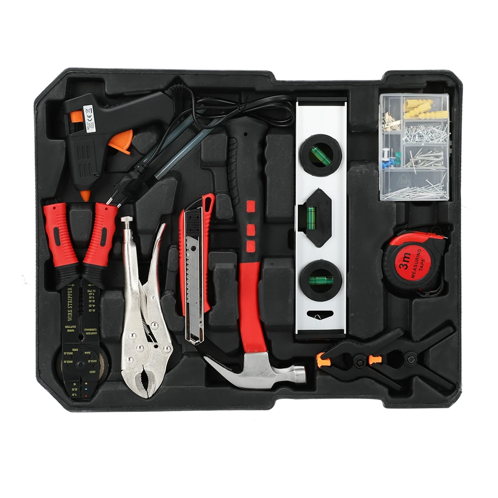Srunv 399pcs 1/2 3/8 1/4 Inch Aluminum case Hand Tool Kit Suitcase Portable Hardware Combination Tool set