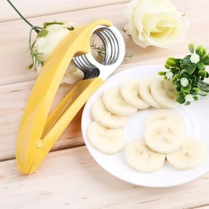 Stainless Steel Banana Slicer Fruit Cutter Cucumber Chopper Salad Kitchen Tool