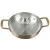 Stainless steel cookware cooking pot noodles soup seafood pot with double handle