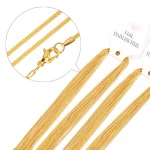 Stainless Steel Gold Plated Rope Chain Necklace Women Golden Chain Flat Necklace