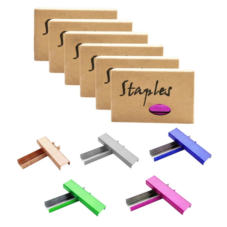Standard 26/6 Staples Multi Color Office School Desk Manual Stapler Refill 12mm Width #12 Staples 950/Box Colorful Style