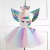 Import Summer Kids Sleeveless Rainbow Princess Birthday Party Toddler Baby Girl Clothes Unicorn Dress With Headband Wings from China