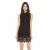 Import Summer  Mini Sleeveless  Black Button  Turn-down Collar  Fashion  Elegant Career  Lady  Lace Style Dress from China