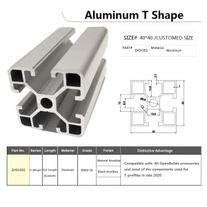 t slot 4040 aluminum profile extrusion for industrial oem 6061 aluminum custom cnc machining parts
