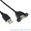 Taipuxi Usb2.0 Type A Male To Type A Female Usb 2.0 Panel Mount Extension Cable With Screw