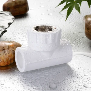 taizhou huangyan best price white PPR pipe fittings internal-thread copper tubes tee