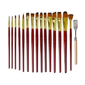 Taklon Head Wooden Paintbrushes Watercolor Paint Brush Factory/15pcs