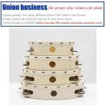 Tambourine Goat Skin Custom Tambourine Drum Bell Birch Metal Jingles Percussion Musical Educational Toy Instrument for KTV Party