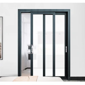 Tempering Glass Framless Aluminum Interior Noiseless Sliding Doors for House/Hotel/Project/Meeting Room