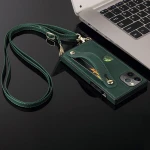 The multifunctional wristband card slot wallet shell is suitable for iphone 12 11 pro max xr mobile phone case with long lanyard