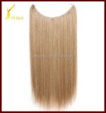 Top grade long lasting certification 100 European remy human double drawn halo hair extension virgin brazilian hair