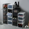 Transparent plastic clamshell wardrobe storage box white black transparent plastic sneaker storage box