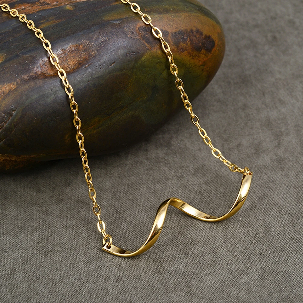 Trendy Gold Plated Stainless Steel Necklace Dropshipping Link Necklace Chain