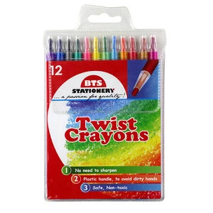 Twisted Crayon Products with Plastic Handle as School Supply