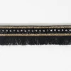 Unique black  fringe ribbon trim with crystal bead