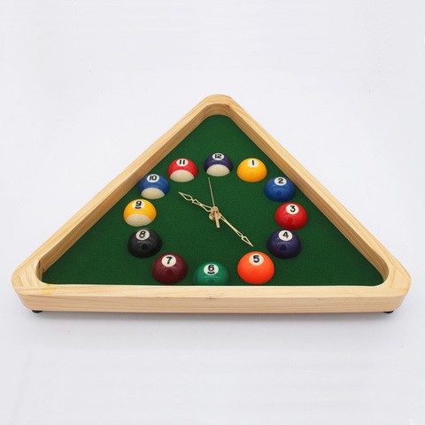 Unique Design Triangle Shape Decoration Billiard Ball Clock for Club&Family Use
