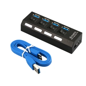 USB 3.0 Hub 4 Ports Super Speed 5Gbps 4-port USB 3.0 Hub With on/off Switch For Windows Mac OS Linux PC Laptop