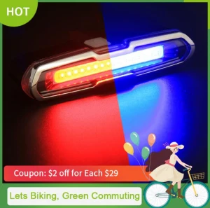 USB Rechargeable Front Rear Bicycle Light Lithium Battery LED Bike Taillight Cycling Helmet Light Lamp Mount Bicycle Accessories