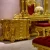 Import villa palace furniture golden plated bed set with night stand bed room suit set and dressing table from China