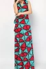 Vintage African Print Dress 90s Ethnic Fashion Geometric Tribal Print Waxed Woven Cotton Sleeveless Dress