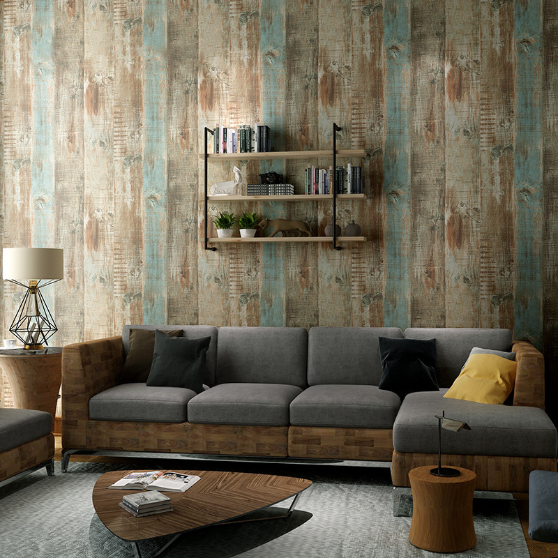 Buy Vintage Wood Grain Wallpaper, Interior Home Decoration Wall ...