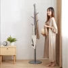 Vlush Wooden Coat Rack Free Standing Coat Hat Tree Coat Hanger Holder Stand with Round Base for Clothes 8 Hooks