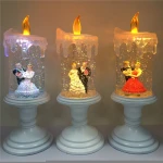 Wedding Decoration White Base Water custom led Candle with dancing lover character