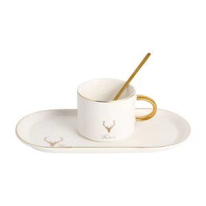 white black gold matt porcelain ceramic tea coffee cup and saucer set with saucer ethiopian