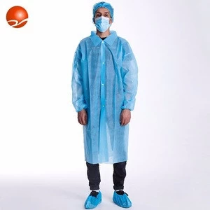 White Hospital Uniform Acid Resistant Surgical Protective Lab Coat