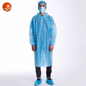 White Hospital Uniform Acid Resistant Surgical Protective Lab Coat