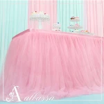 white table cloth Tulle Table Skirt for church christmas party Wedding Table Skirting decoration