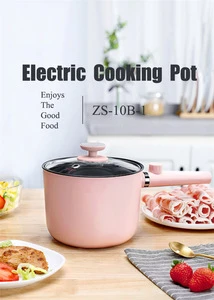 Wholesale 1.5L 600W Electric Non-stick Saute Pan Noodle Cookers Mini cooking Hot Pot with Steamer