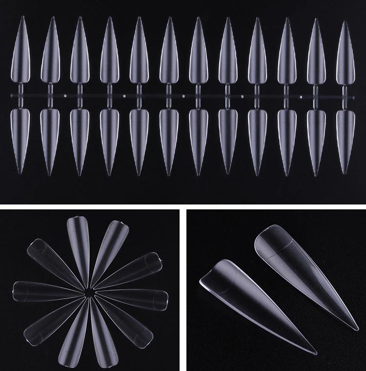 Wholesale 240pcs/bag Nails Clear Natural False Artificial Nails New French Long Stiletto Nail Tips