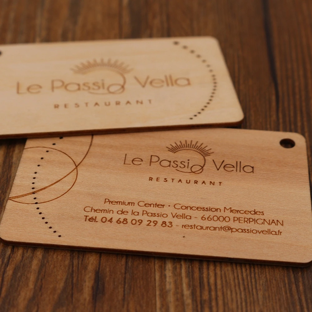 Wholesale bamboo or wood carving business cards printed on wood