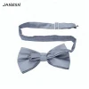 Wholesale Cheapest Pure Grey Weave Elastic Fabric Belts And Bowtie Sets For Mens