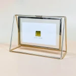 Wholesale custom 4X6 5X7 6X8 8X10 multiple size home hotel plated gold desktop square stamp metal iron photo frame