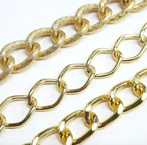 Wholesale custom light golden decorative thin metal chain for garment