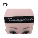 Wholesale Custom Logo Brand Name Elastic Band Strap Colour Printing Adjustable Elastic Headband