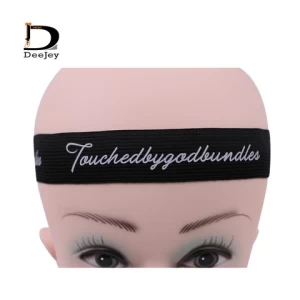 Wholesale Custom Logo Brand Name Elastic Band Strap Colour Printing Adjustable Elastic Headband