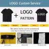 Wholesale Custom Logo Plus Size Stylish Stock Bulk Quality Oversized Printed Slim Fit Plain Black T-Shirts  For Men