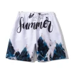 wholesale Custom  polyester print  Mountain painting  Water Repellent Quick Drying men  Beach Shorts summer swimwear beachwear