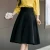 Import Wholesale Custom Women High Waist Pleat Elegant Skirt Green Black White Knee-Length Flared Skirts from China