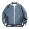 Wholesale High Quality Custom logo 100% Polyester Satin Bomber Baseball Winter jacket Men Jacket