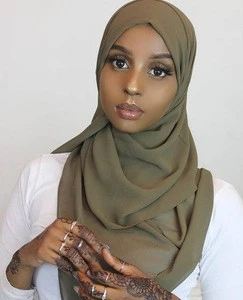 wholesale high quality pure color scarf plain chiffon scarf women hijab dubai arab hijab