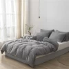 Wholesale Hot selling Solid Color 100% polyester fiber king size bed quilt duvet cover