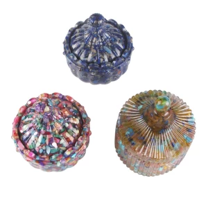 Wholesale Natural gemstone crystal storage box crystal gravel epoxy storage box resins crafts for home decor