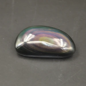 Wholesale Natural Stone Crafts Mixed Size Rainbow Obsidian Tumbled Hand Palm Worry Stone