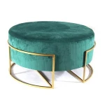 Wholesale New Style  Velvet Surface Living Room and Bed Room Restaurant Modern Bar Round Stool Ottoman