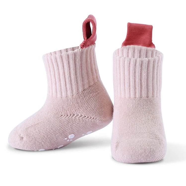 wholesale non slip toddlers shoes girl boy baby socks custom anti slip new born organic cotton knit cute floor baby terry socks